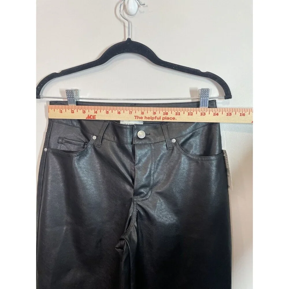 Pacsun Black Faux Leather Pants Wide Leg Women's Size XS NWT NEW Grunge Rock - Picture 8 of 12